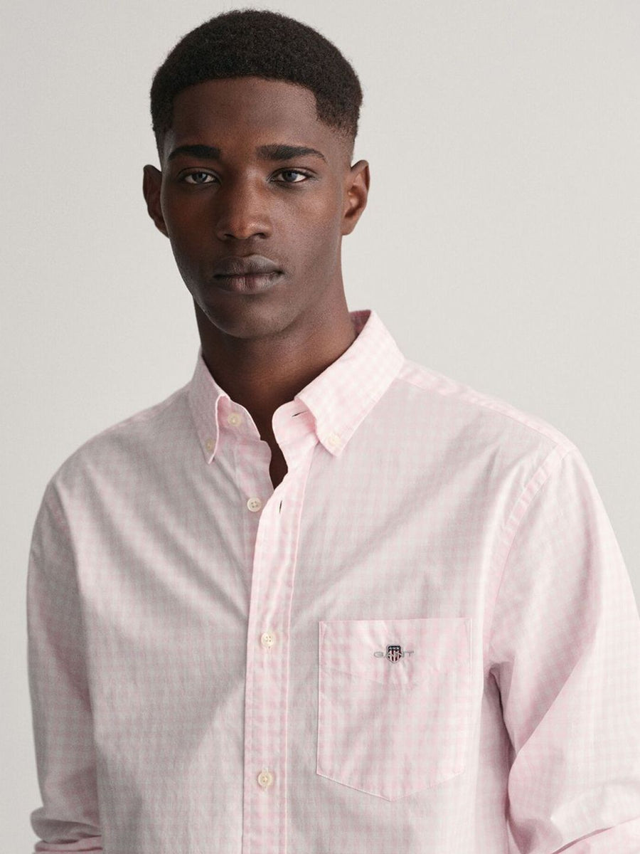 GANT Men Gingham Checked Button-Down Collar Cotton Casual Shirt