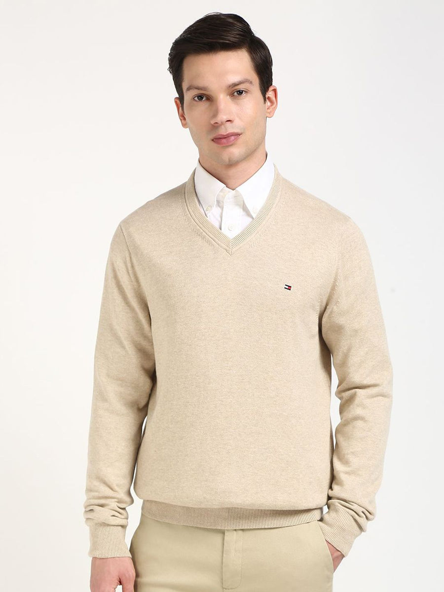 Tommy Hilfiger Men V-Neck Pure Cotton Pullover