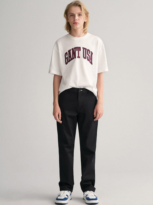 GANT Boys Regular Fit Mid-Rise Trousers