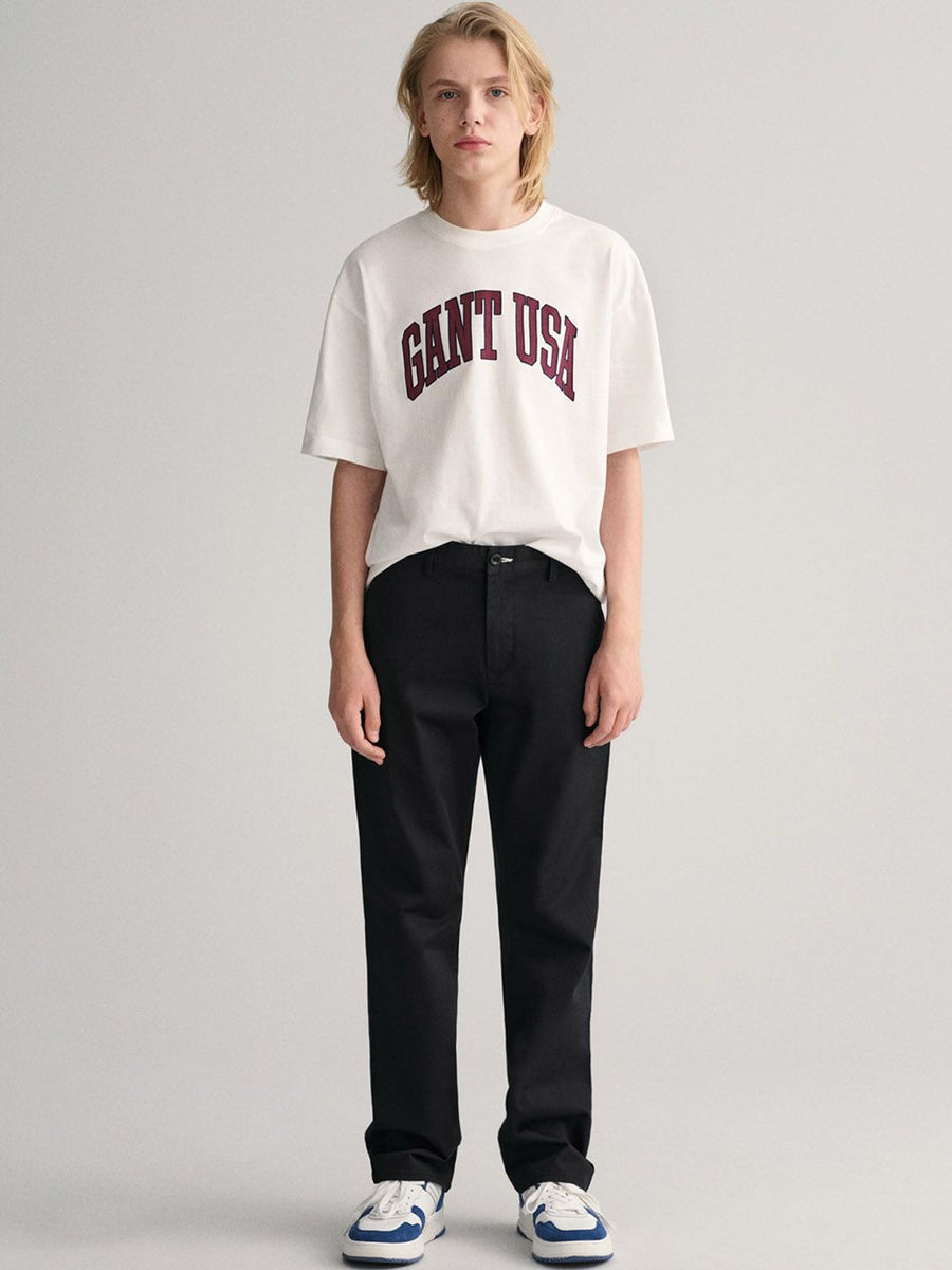 GANT Boys Regular Fit Mid-Rise Trousers