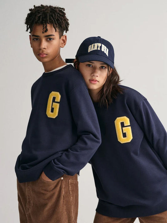 GANT Unisex Kids Navy Blue Hooded Sweatshirt