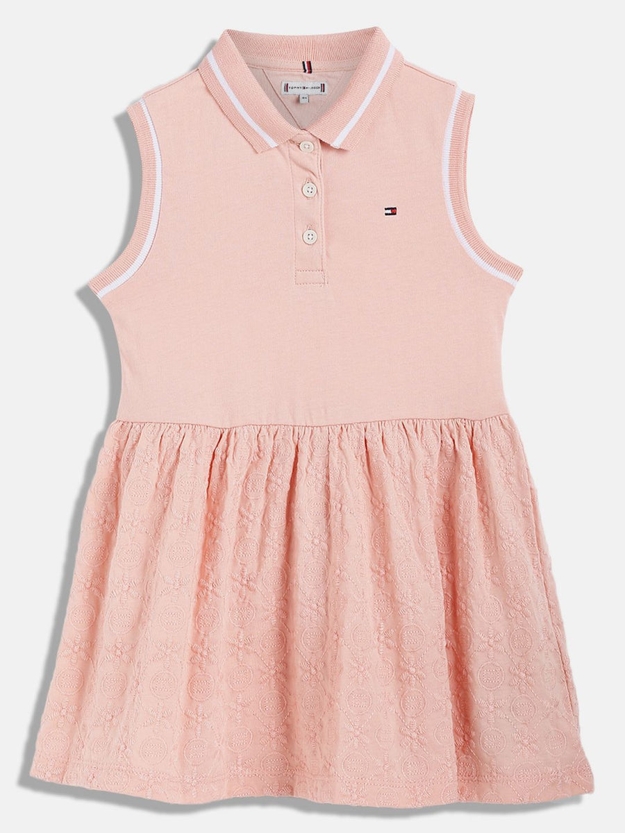 Tommy Hilfiger Girls Cotton Shirt Collar Fit & Flare Dress