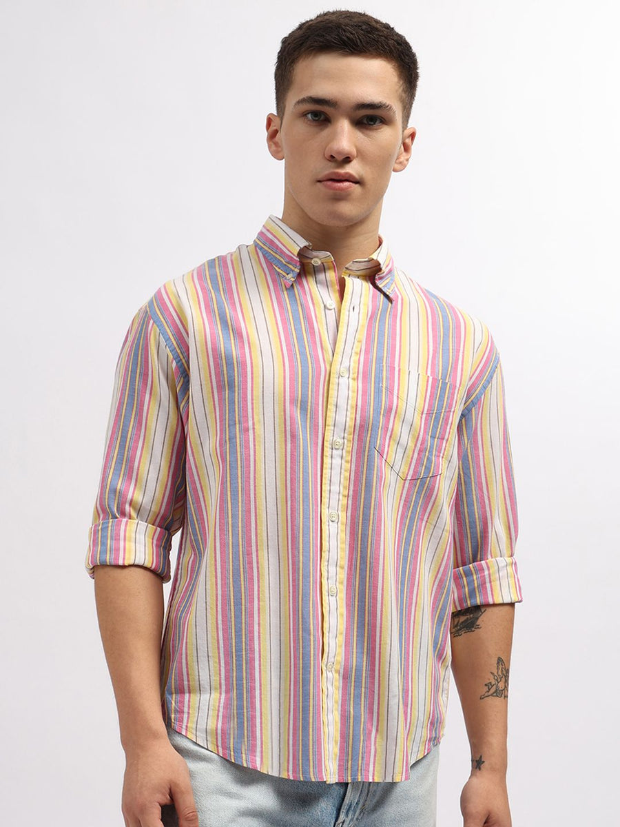 GANT Men Relaxed Fit Multi Striped Casual Shirt