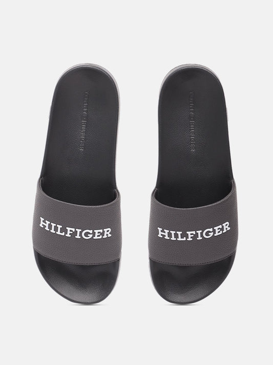 Tommy Hilfiger Men Brand Logo Print & Textured Sliders