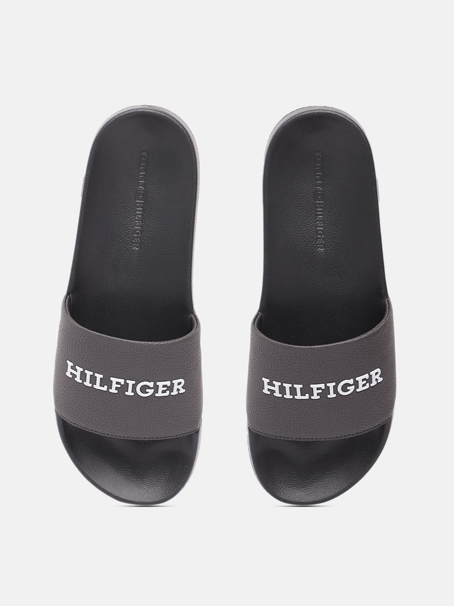 Tommy Hilfiger Men Brand Logo Print & Textured Sliders