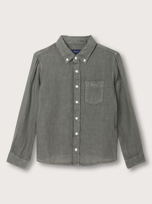GANT Boys Button Down Collar Linen Casual Shirt