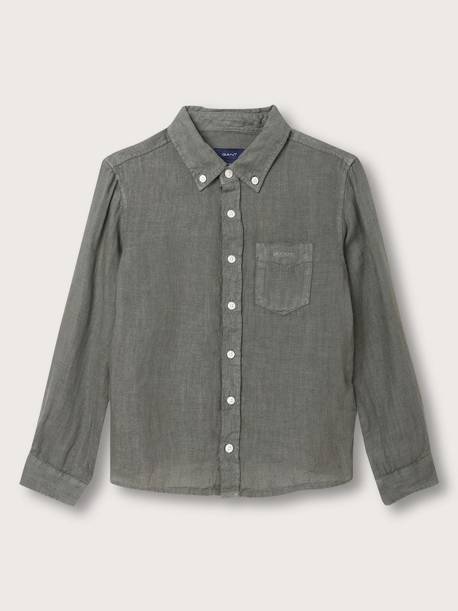 GANT Boys Button Down Collar Linen Casual Shirt