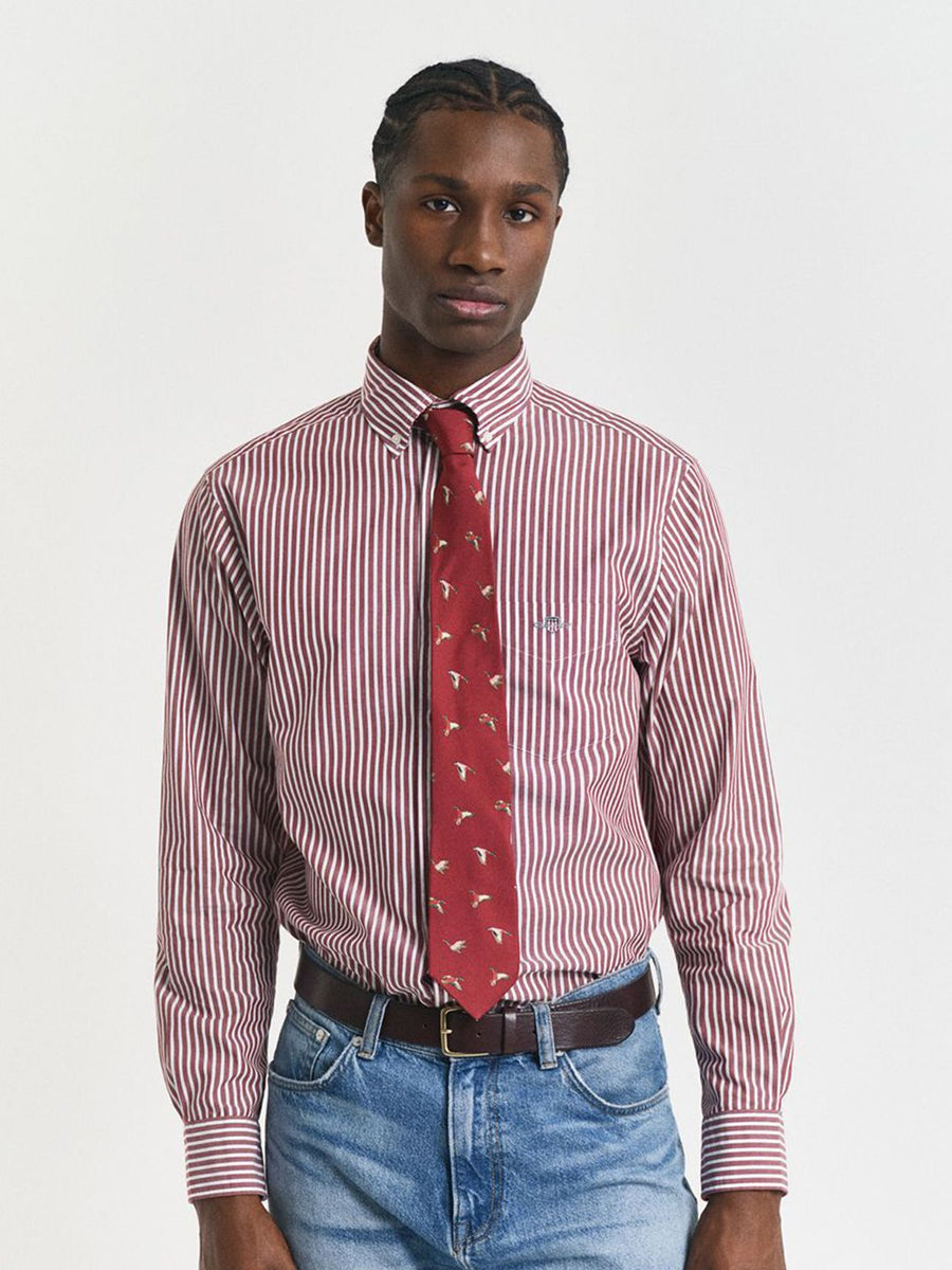 GANT Men Classic Fit Vertical Striped Button-Down Collar Pure Cotton Casual Shirt