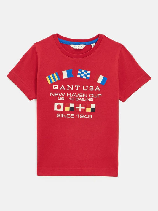 GANT Boys Typography Printed Pure Cotton T-shirt