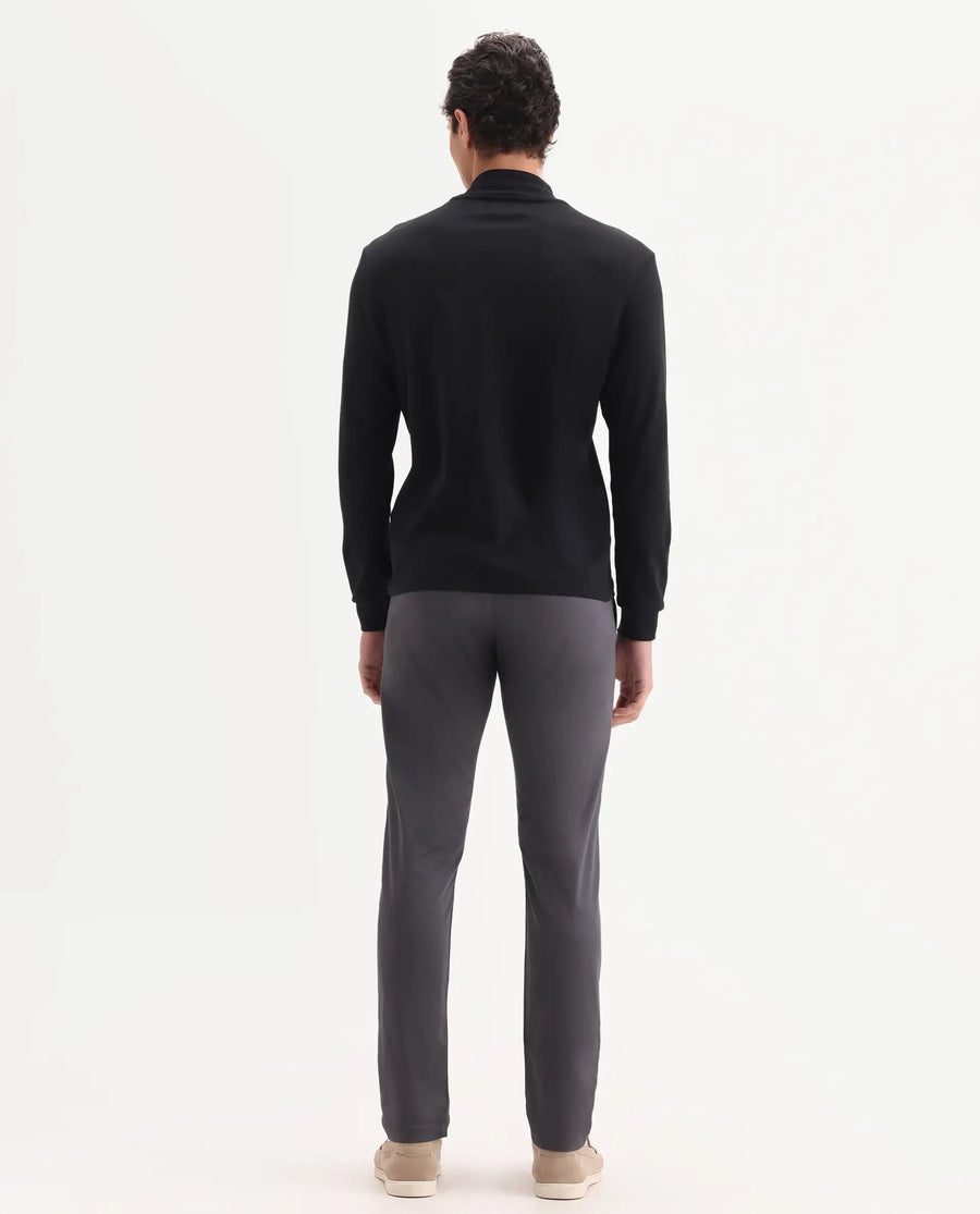 Rare Rabbit Men's Daron Grey Cotton Plain Regular Fit Trouser