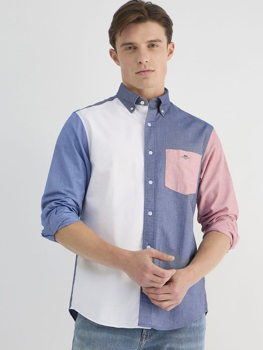 GANT Men Oxford Colourblocked Casual Shirt