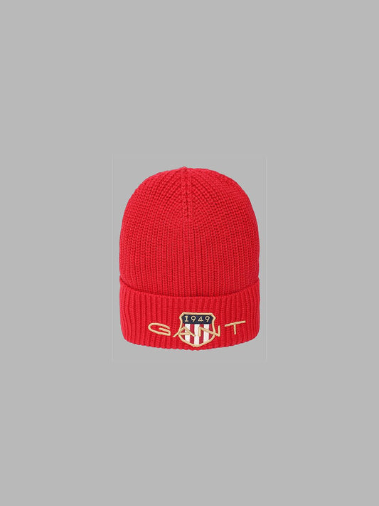 GANT Unisex Kids Red Solid Beanie