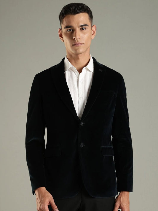 Tommy Hilfiger Peaked Lapel Pure Cotton Single-Breasted Blazer