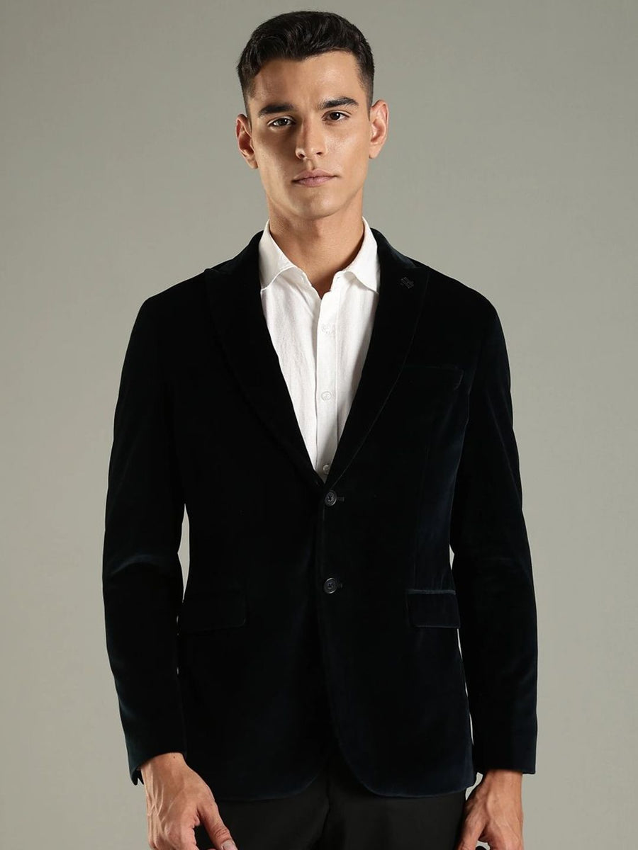 Tommy Hilfiger Peaked Lapel Pure Cotton Single-Breasted Blazer