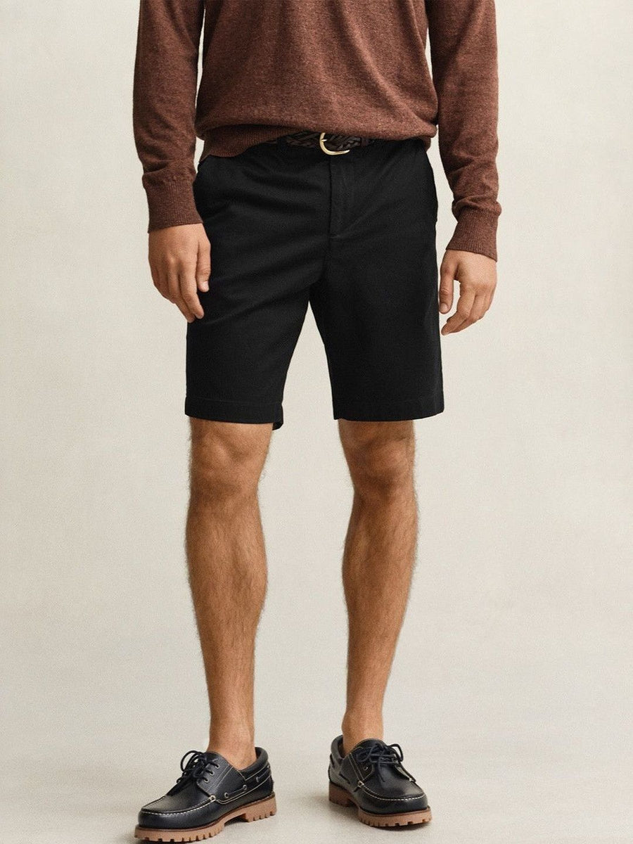 Gant Men Black Solid Regular Fit Shorts