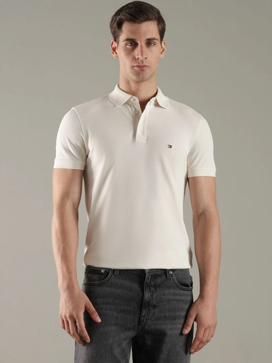 Tommy Hilfiger Men Brand Logo Polo Collar Slim Fit T-shirt
