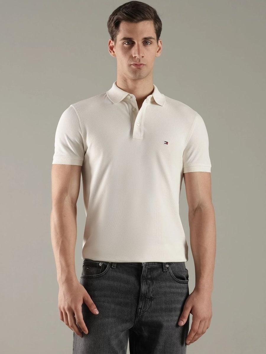 Tommy Hilfiger Men Brand Logo Polo Collar Slim Fit T-shirt