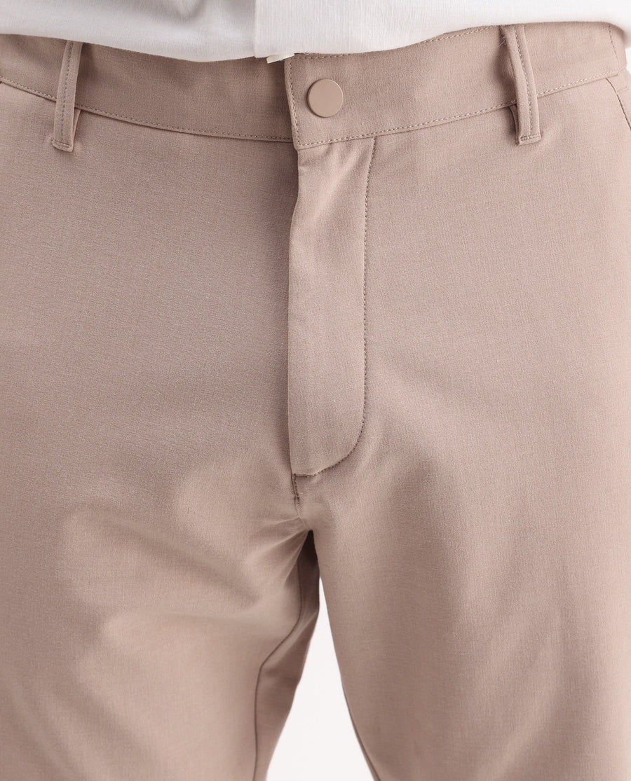 Rare Rabbit Men's Drivo Peach Polyester Blend Plain Regular Fit Shorts