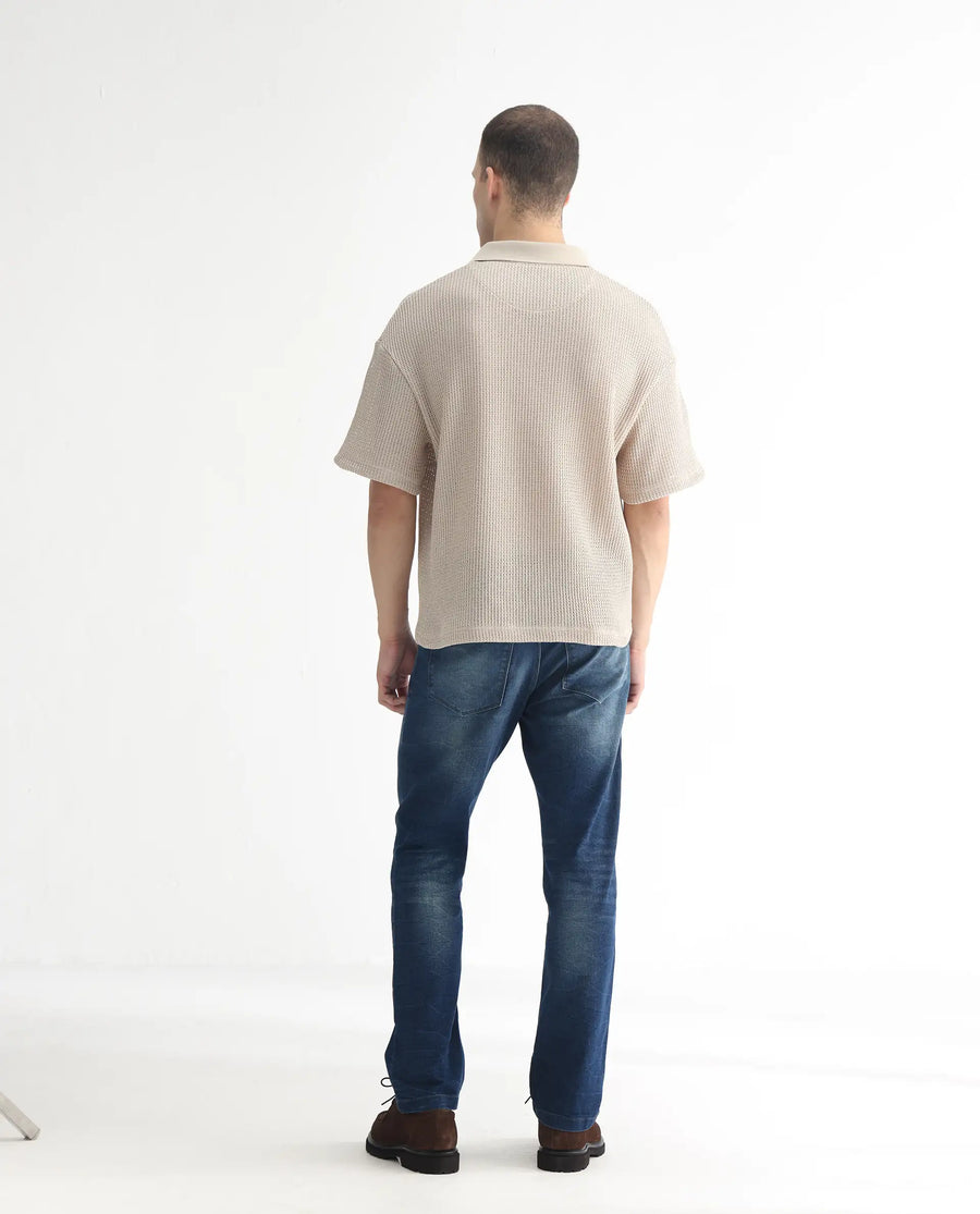 Rare Rabbit Men's Dunker Navy Cotton Plain Hawk Slim Fit Jeans
