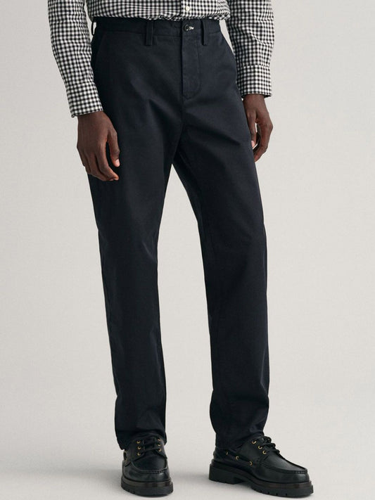 GANT Men Solid Regular Fit Mid Rise Chinos Trousers