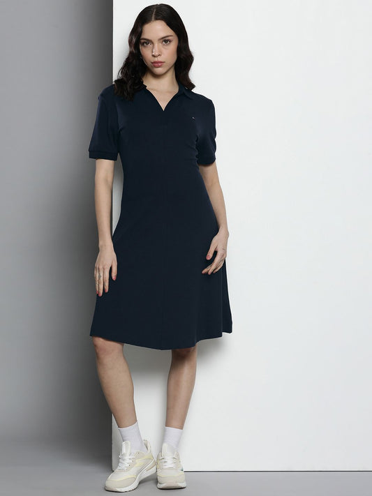 Tommy Hilfiger Polo Collar Solid T-shirt Dress