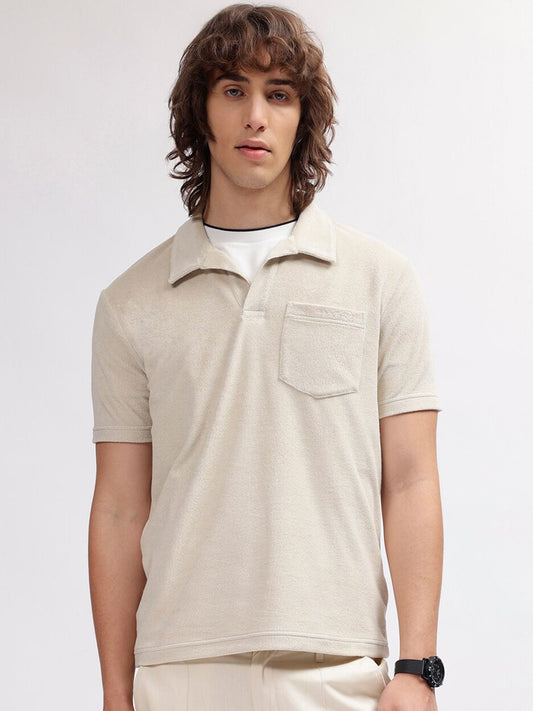 GANT Solid Polo Neck Regular Fit T-Shirt