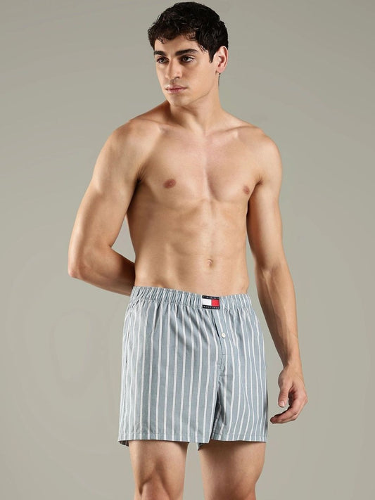 Tommy Hilfiger Men Striped Mid Rise Cotton Boxers