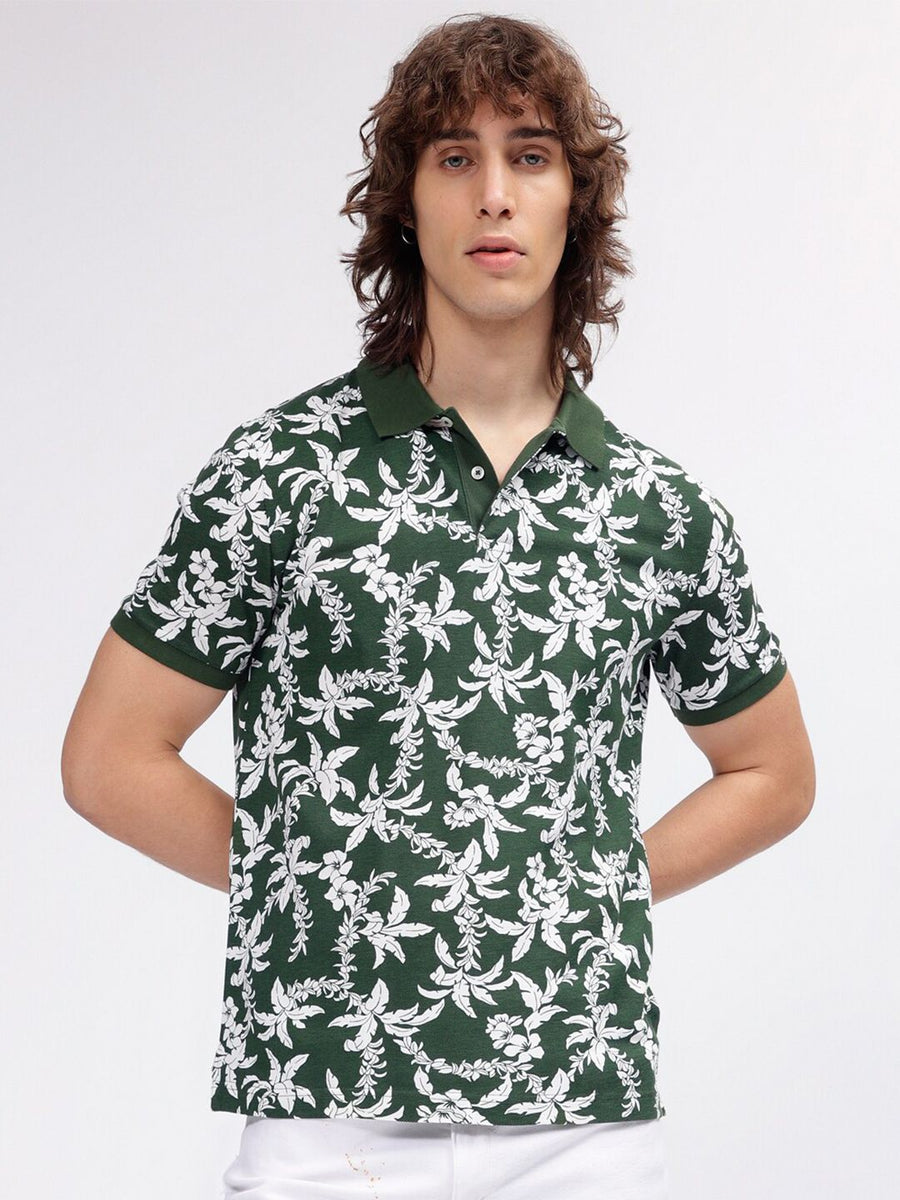 GANT Printed Polo Neck Regular Fit T-Shirt