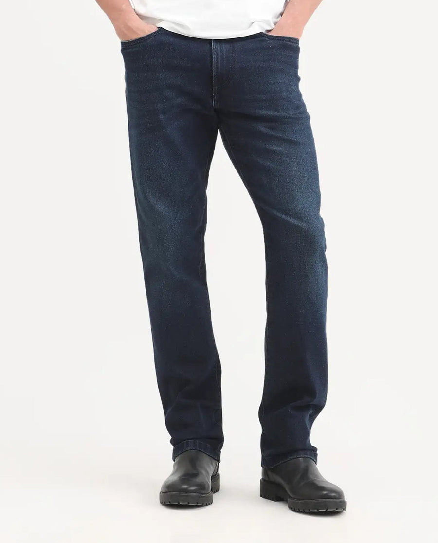 Rare Rabbit Men's Evolve 26 Dark Navy Cotton Blend Morris Regular Fit Plain Jeans