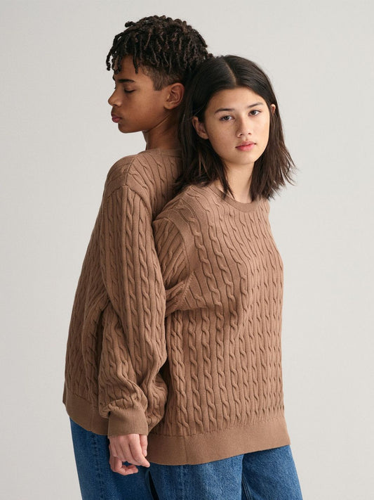 GANT Unisex Kids Cable Knit Pullover
