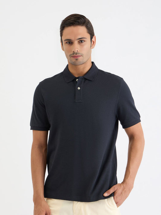 GANT Men Solid Polo Collar Short Sleeves Polo T-Shirt
