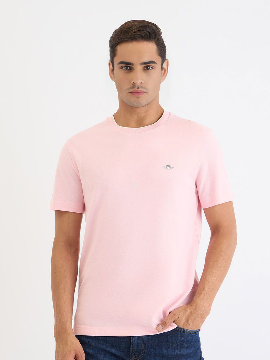 GANT Men Solid Round Neck T-Shirt