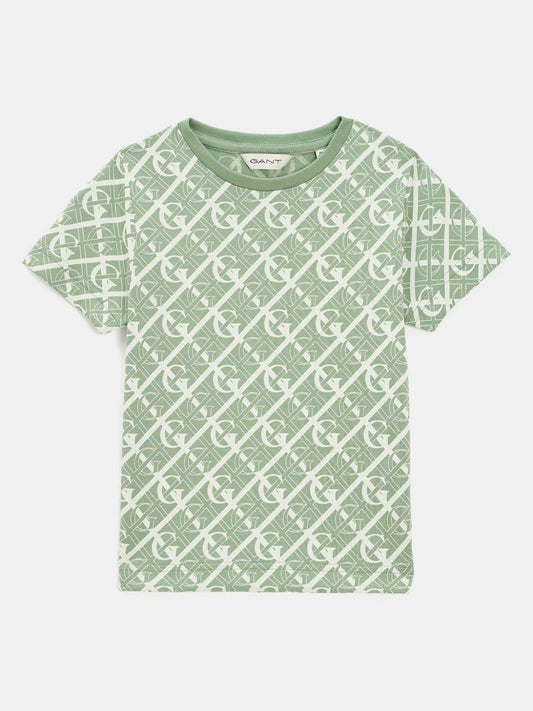 GANT Boys Typography Printed Pure Cotton Raw Edge T-shirt
