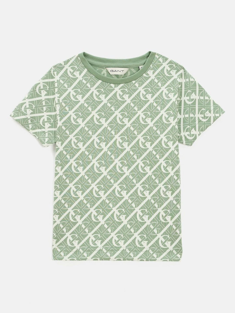 GANT Boys Typography Printed Pure Cotton Raw Edge T-shirt