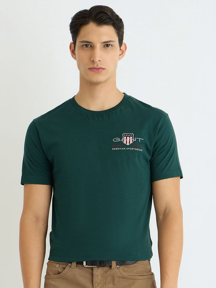 GANT Typography Printed Round Neck Pure Cotton T-shirt