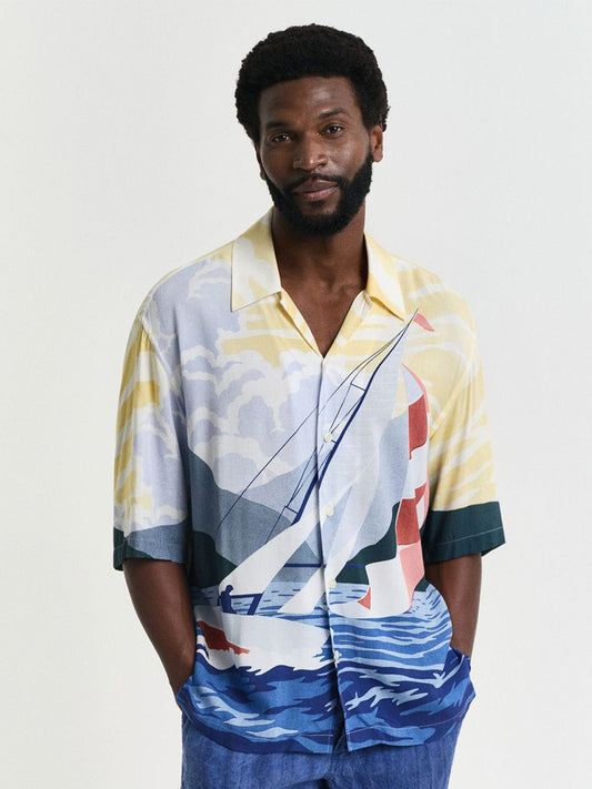 GANT Men Regular Svenery Sailing Graphic Printed Casual Shirt
