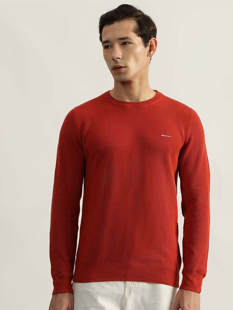 GANT Men Cotton Round Neck Full Sleeves Pullover