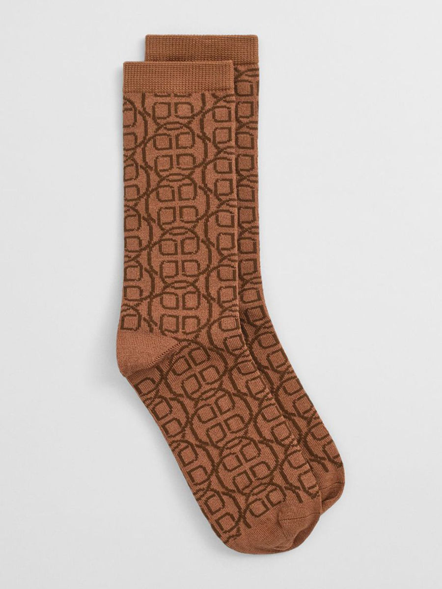 GANT Women Patterned Monogram Calf-Length Socks