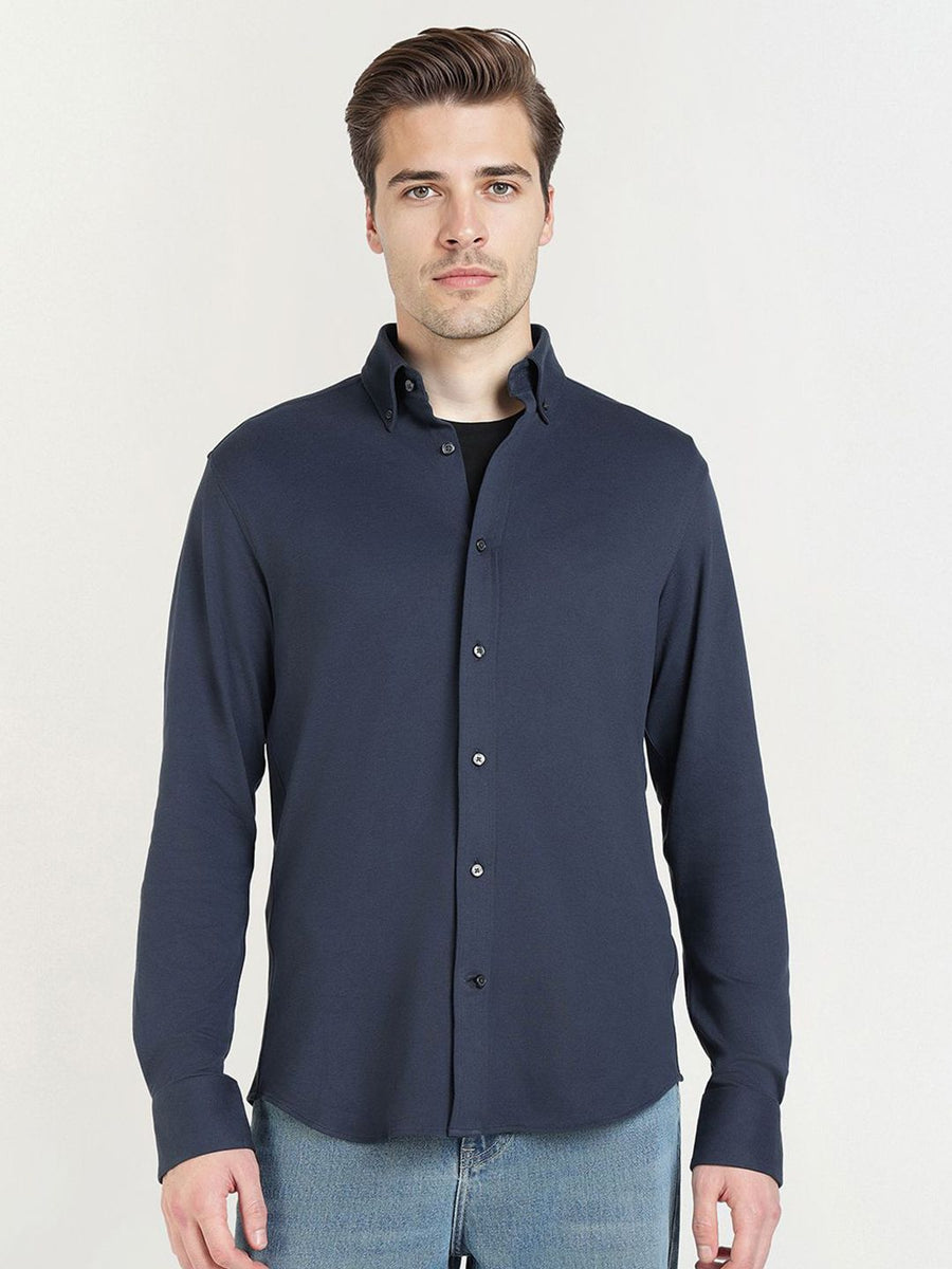 GANT Men Relaxed Fit Solid Button-Down Collar Casual Shirt