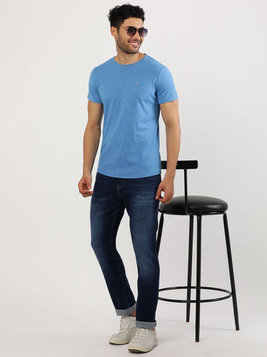 Tommy Hilfiger Men Striped V-Neck Pockets Slim Fit T-shirt