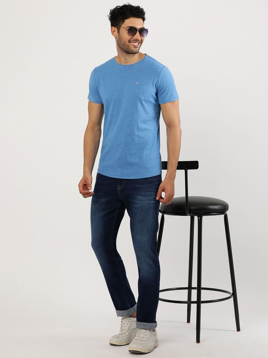 Tommy Hilfiger Men Striped V-Neck Pockets Slim Fit T-shirt
