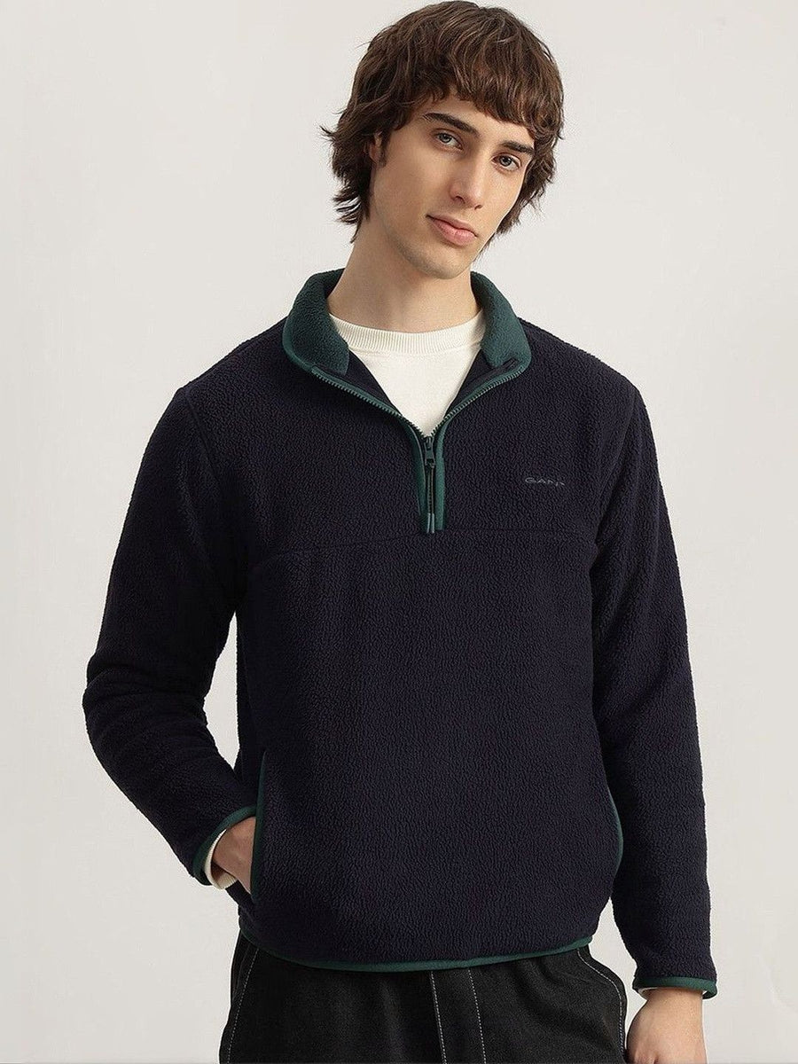 GANT Men Solid Collared Pullover Sweatshirt