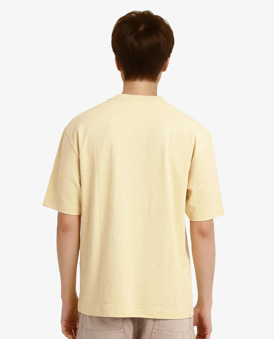 Rare Rabbit Men's Heros-1 Light Cotton Blend Plain Oversized Fit Half Sleeve Crew Neck T-Shirt