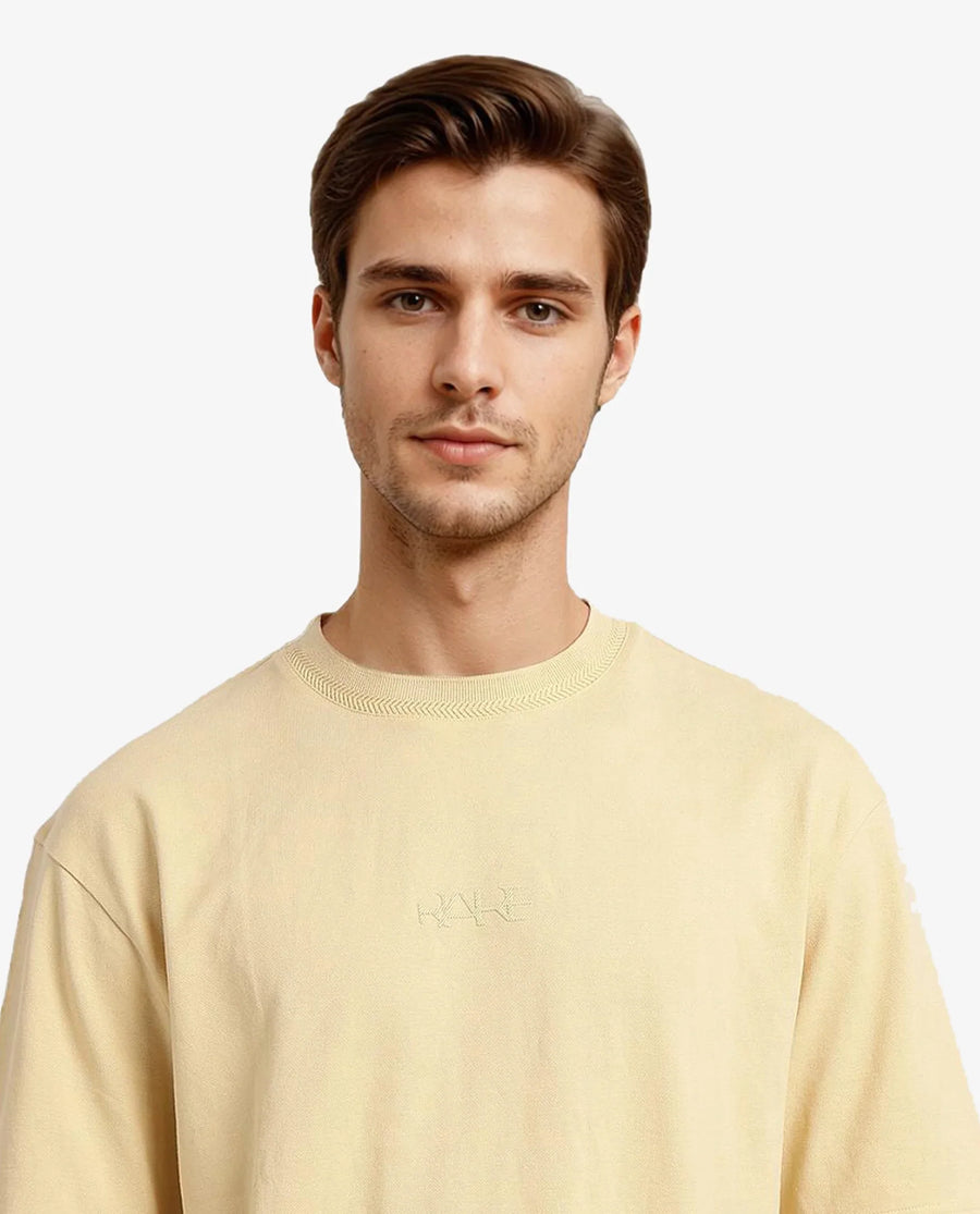 Rare Rabbit Men's Heros-1 Light Cotton Blend Plain Oversized Fit Half Sleeve Crew Neck T-Shirt