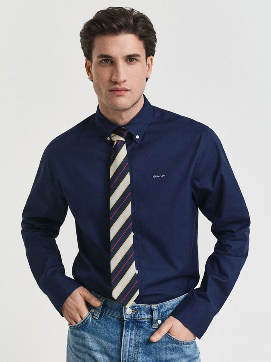 GANT Men Solid Button-Down Collar Cotton Casual Shirt