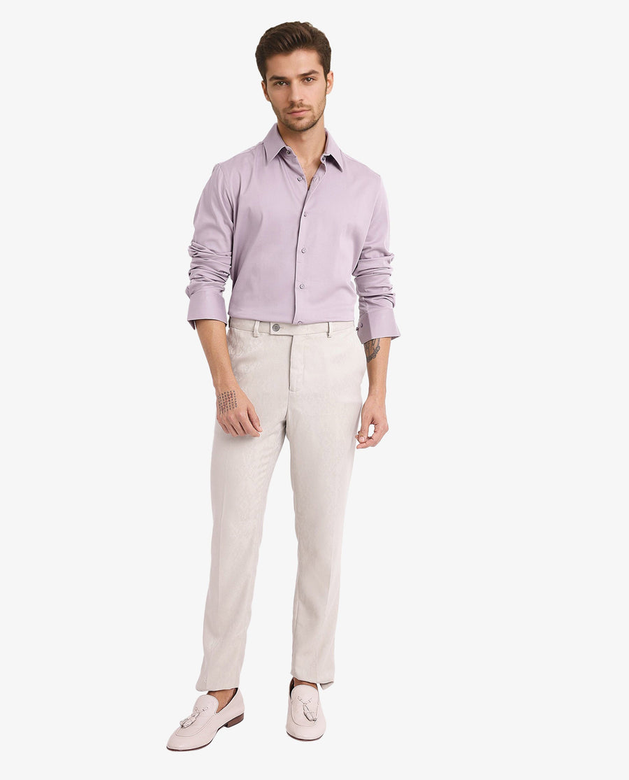 Rare Rabbit Men's Holla Dusky Pink Satin Plain Regular Fit Full Sleeve Collared Shirt