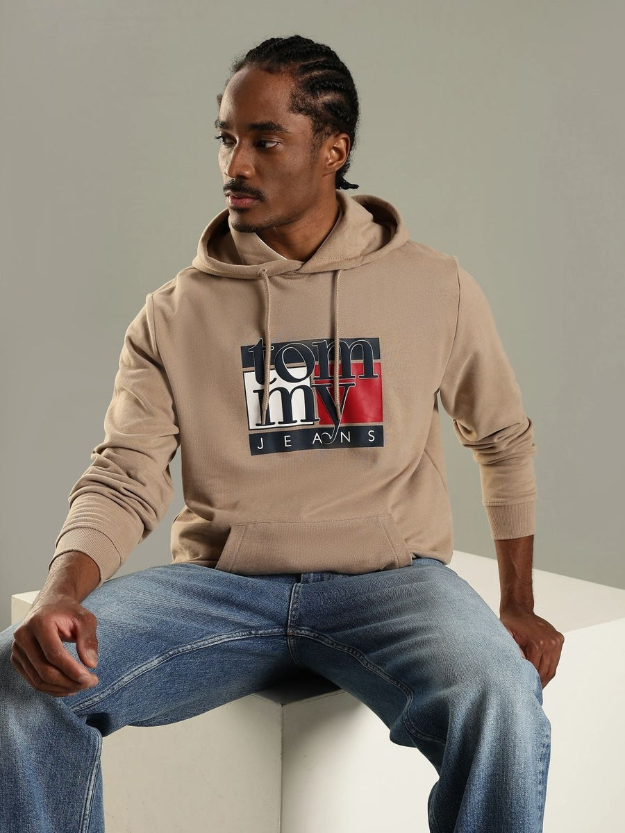 Tommy Hilfiger Men Cotton Printed Hooded Sweatshirt
