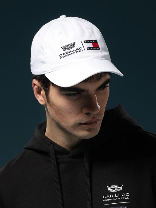 F1 Cadillac Logo White Cotton Baseball Cap