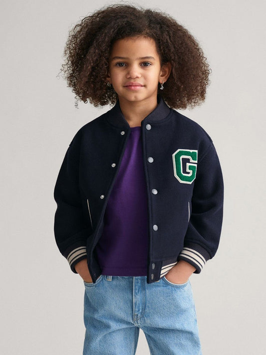 GANT Boys Solid Stand Collar Bomber Jacket