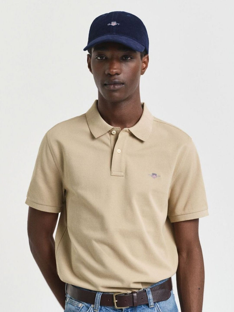 GANT Men Solid Polo Collar Pure Cotton T-shirt